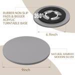 Bamboo Lazy Susan Turntable Organizer, 9 Inch