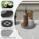 Bamboo Lazy Susan Turntable Organizer, 9 Inch