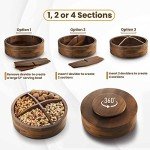 Acacia Wood 12" Lazy Susan Organizer with Dividers