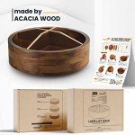 Acacia Wood 12" Lazy Susan Organizer with Dividers