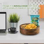 Acacia Wood 12" Lazy Susan Organizer with Dividers