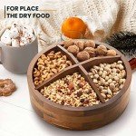 Acacia Wood 12" Lazy Susan Organizer with Dividers