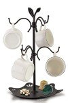 Large Mug Holder with Tray and 6 Hooks