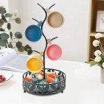 Black Steel Mug Tree & Coffee Pod Storage Organizer