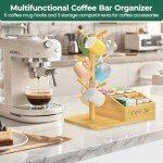 Bamboo Mug Tree Organizer with 6 Hooks