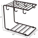 Metal Wire Mug Rack with 6 Hooks - 2 Pack