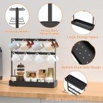 Aluminum Mug Holder with Hooks and Storage Basket