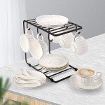 Metal Wire Mug Rack with 6 Hooks - 2 Pack