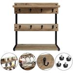 Rustic 2-Tier Mug Holder Stand for Kitchen