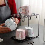 Metal Wire Mug Rack with 6 Hooks - 2 Pack