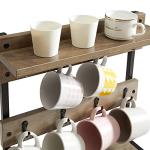 Rustic 2-Tier Mug Holder Stand for Kitchen