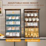 14-Hook Adjustable Coffee Mug Holder & Storage Shelf