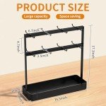 Aluminum Mug Holder with Hooks and Storage Basket