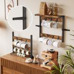 14-Hook Adjustable Coffee Mug Holder & Storage Shelf