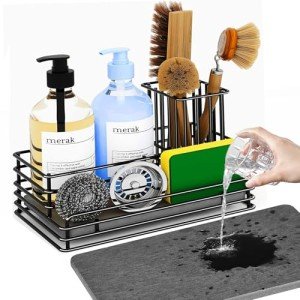 Stylish Stainless Steel Sink Caddy Organizer