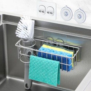 3-In-1 Stainless Steel Sink Sponge Holder