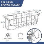 3-In-1 Stainless Steel Sink Sponge Holder