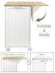 Rolling Kitchen Island Cart with Storage and Towel Bar