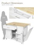 Rolling Kitchen Island Cart with Storage and Towel Bar