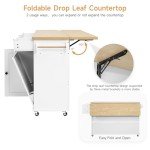 60" Rolling Kitchen Island with Power Outlet