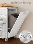 Rolling Kitchen Island Cart with Storage and Towel Bar