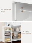 Rolling Kitchen Island Cart with Storage and Towel Bar