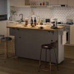 60" Rolling Kitchen Island with Power Outlet
