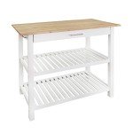 Casual Kitchen Island with Hardwood Top, 40" W