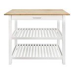 Casual Kitchen Island with Hardwood Top, 40" W