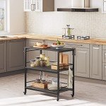 Portable Kitchen Island Cart with Storage and Wheels