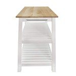 Casual Kitchen Island with Hardwood Top, 40" W