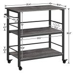 Portable Kitchen Island Cart with Storage and Wheels