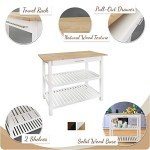 Casual Kitchen Island with Hardwood Top, 40" W