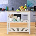 Casual Kitchen Island with Hardwood Top, 40" W