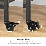 Portable Kitchen Island Cart with Storage and Wheels