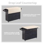 Rolling Kitchen Island Cart with Wine Rack & Drawer