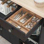 Rolling Kitchen Island Cart with Wine Rack & Drawer
