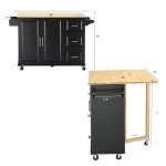 Large Rolling Kitchen Island Cart with Storage