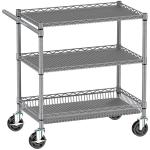Heavy-Duty 3-Tier Rolling Utility Cart - Gray