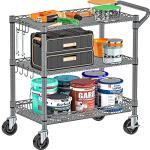 Heavy-Duty 3-Tier Rolling Utility Cart - Gray