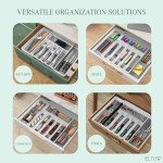 Expandable Silverware Drawer Organizer with 8 Compartments