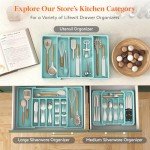 Expandable Turquoise Silverware Drawer Organizer Tray