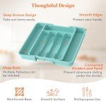 Expandable Turquoise Silverware Drawer Organizer Tray