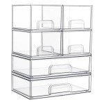 Vtopmart 6-Pack Stackable Clear Storage Drawers