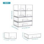 Vtopmart 6-Pack Stackable Clear Storage Drawers