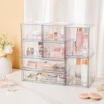 Vtopmart 6-Pack Stackable Clear Storage Drawers