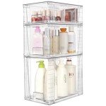 Clear Stackable Storage Drawers - 3 Pack Set