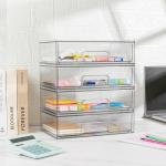 Clear Stackable Storage Drawers - 2 Pack