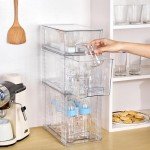 Clear Stackable Storage Drawers - 3 Pack Set