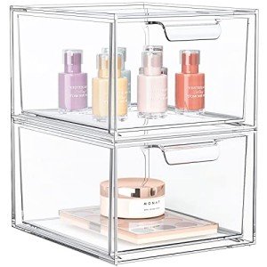 Stackable Acrylic Makeup Organizer - 2 Pack